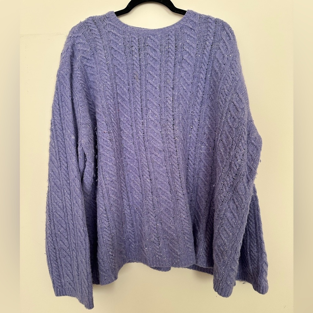 Cozy Purple Cable Knit Sweater
